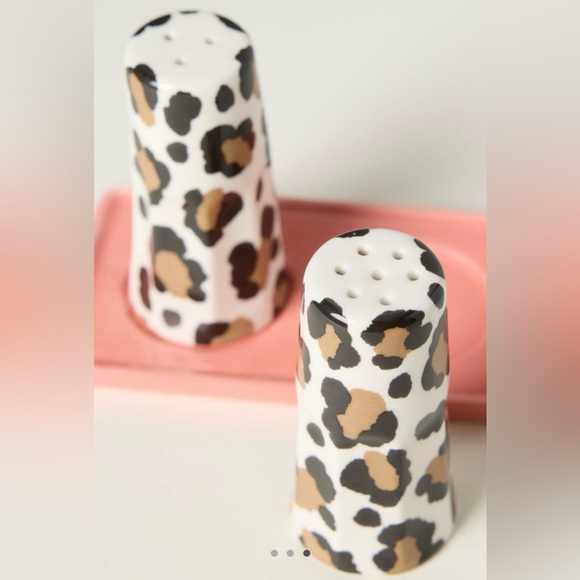 Anthropologie Chintzware Leopard Stoneware Salt & Pepper, NWT - Picture 2 of 5